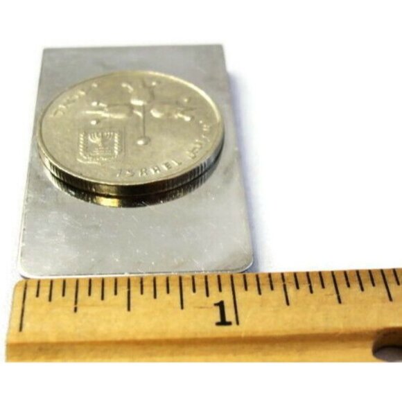 Israel Coin Money Clip Stainless Steel Wallet Cash ID Holder Silver - Picture 6 of 9